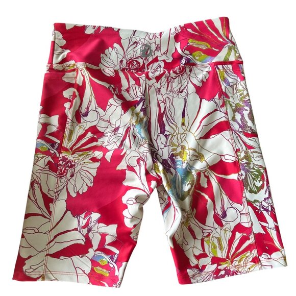 Josie Natori Neon Solstice Cropped Bike Athletic Shorts M - Picture 4 of 5